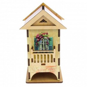 Чайный домик "Домик с балконом" цветной 12x13x19,5 см МИКС