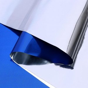 Полисилк односторонний синий + серебро, 1 х 20 м
