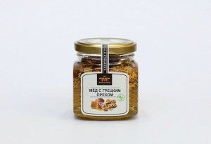 Мед липовый с грецким орехом "Медовое солнце"