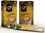 Растворимый кофе  фирмы «TrungNguyen» «G7»  капучино 3в1:- СО ВКУСОМ ЛЕСНОГО ОРЕХА .Состав: кофе, сахар, сливки.В 1 упаковке 12 пакетиков по 18 грамм.