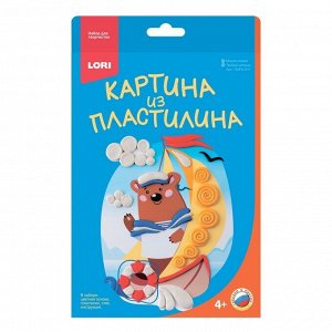 Пз/Пл-011 Картина из пластилина "Мишка моряк"