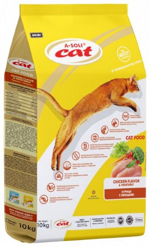 A-Soli Cat для кошек Курица с овощами 10кг