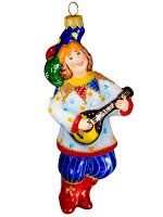 Елочная игрушка из стекла Веселые лоскутки Скоморох