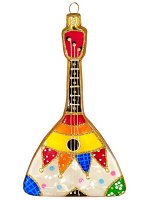 Елочная игрушка из стекла Веселые лоскутки Балалайка