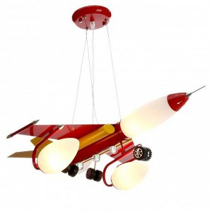 Светильник "Красный самолет" 5x40Вт E14 красный 63х63х70 см.