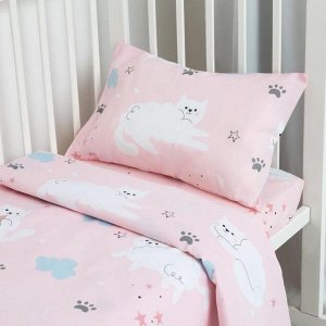 Постельное белье Крошка Я Sweet cats 112*147 см, 60*120+20 см, 40*60 см, 100% хлопок