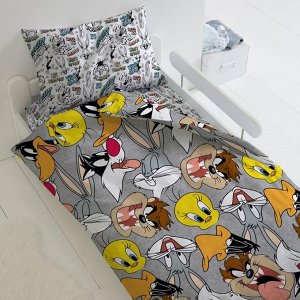 КПБ 1.5 "Looney Tunes" Луни Тюнс 143х215, 150х214, 70х70см 1шт, поплин 105гм хл100%