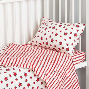 Постельное белье беби LoveLife Red stars 112*147 см, 60*120+20 см, 40*60 см