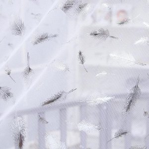 Балдахин для детской кроватки «Перья», р-р 165х500 см, цвет белый
