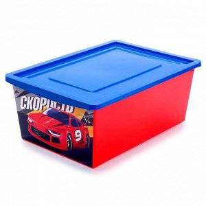 Ящик для игрушек «Тачки», объём 30 л, цвет красный
