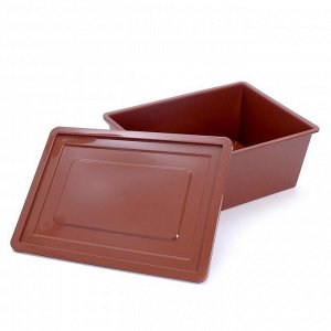 Ящик универсальный для хранения с крышкой,объем 30 л. Цвет : коричневый