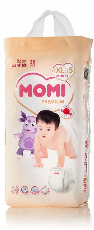 MOMI Premium  подгузники-трусики XL ( 12-20 кг), 38 шт.