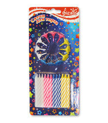 Свечи для торта "Полоска", витые, 6 см, в упаковке 24 шт. (24 уп. в кор.) Fiesta, Art. Е24