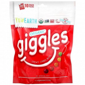 YumEarth, Organic Giggles, 10 упаковок снеков, по 14 г (0,5 унции)