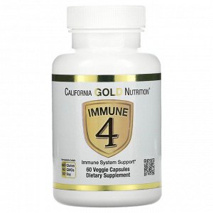 California Gold Nutrition, Immune 4, средство для укрепления иммунитета, 60 вегетарианских капсул