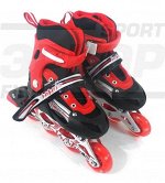 Коньки роликовые Saimaa Kakala Abec 7  PU раздвижные красный (х3)