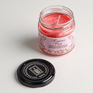 Натуральная эко свеча "Нежная роза", 7х7,5 см, 14 ч