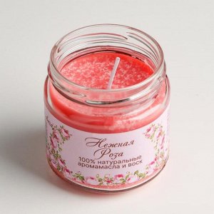 Натуральная эко свеча "Нежная роза", 7х7,5 см, 14 ч