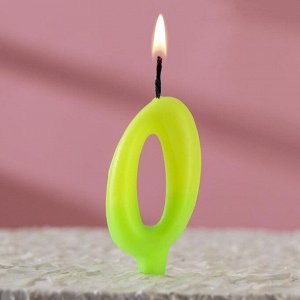 Свеча для торта цифра "Люминесцентная" "0"