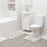 Набор ковриков для ванны AntiSlip, 2 шт: 50?80 см, 50?50 см, 100% хлопок, цвет белый