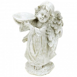 Скульптура-фигура поилка для сада из полистоуна "Ангел с чашей" 23х31см (Россия)