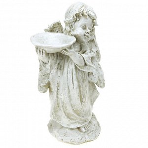 Скульптура-фигура поилка для сада из полистоуна "Ангел с чашей" 23х31см (Россия)