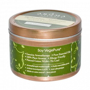 Aroma Naturals, Soy VegePure, Travel Candle, Meditation, Пачули и ладан, 79.38 г