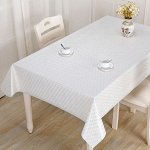 &quot;Жемчужная&quot; (Pearl) &quot;Ромашковый ситец&quot; Скатерть ПВХ 137х200см, длина стола до 180см, на 8 персон, цвет белый, матовая, лазерное тиснение, тканевая основа, s0,22мм, Домашняя мода (Китай)