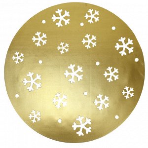 Салфетка декоративная "Снежинка" д38см ПВХ, золото (Китай)