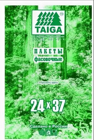 TAIGA Пакет фасовочный 24х37, 15 мкм, ПНД, 1*400 шт. (30уп) Тайга зелен.