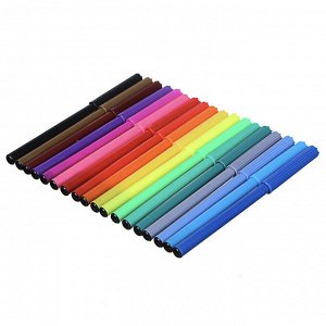 ClipStudio Фломастеры 18 цветов, с цветным вент.колпачком, пластик, в ПВХ пенале