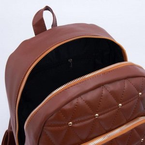 Рюкзак, отдел на молнии, наружный карман, цвет светло-коричневый