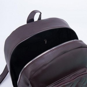 Рюкзак, отдел на молнии, наружный карман, цвет тёмно-коричневый