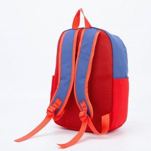 Рюкзак детский, отдел на молнии, наружный карман, цвет синий/красный