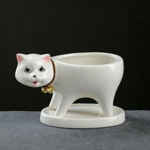 Кашпо - бонсай "Кошка" белое 15,5*7,5*9,5см