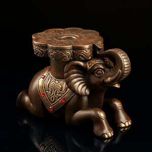 Статуэтка-подставка "Слон", большой, коричнево-золотистый, 32х22 см