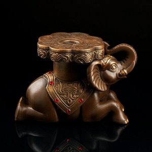 Статуэтка-подставка "Слон", большой, коричнево-золотистый, 32х22 см