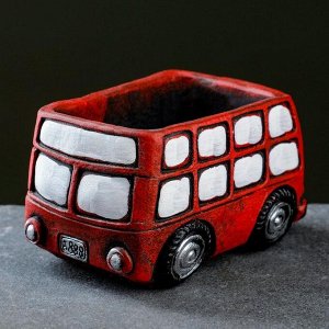 Кашпо фигурное "Автобус" красное, 11,5*7*7см