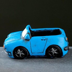 Кашпо фигурное "Машинка" голубое, 13,5*8*7см