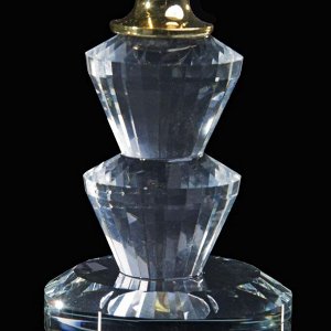 Подсвечник стекло на 1 свечу &quot;Вазон с хрусталиками&quot; 12х5,6х5,6 см