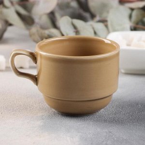 Чашка чайная Башкирский фарфор «Акварель», 200 мл, цвет золотисто-коричневый