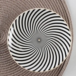 Тарелка пирожковая «Спираль», d=15,5 см, цвет чёрный