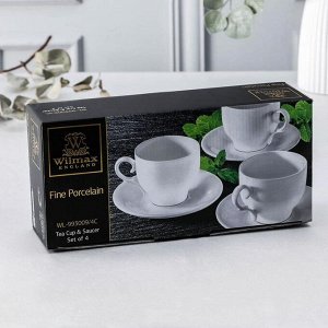 Набор чайный на 4 персоны Wilmax England, чашка 220 мл, в цветной коробке