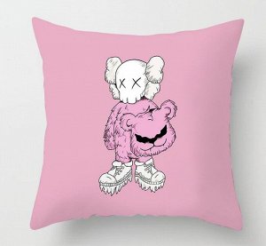 Наволочка на подушку, с принтом, цвет светло-розовый