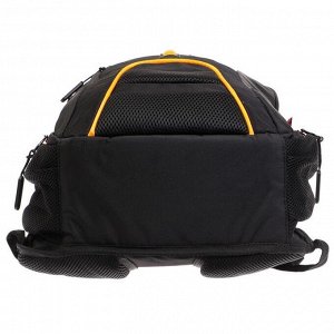 Рюкзак молодёжный, Merlin, 43 x 33 x 13 см, эргономичная спинка, чёрный/оранжевый