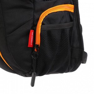 Рюкзак молодёжный, Merlin, 43 x 33 x 13 см, эргономичная спинка, чёрный/оранжевый