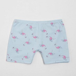 Трусы-шорты для девочки, цвет голубой/фламинго, рост 140-146 см