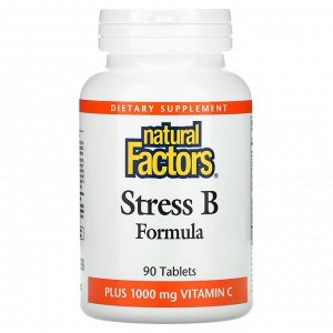 Natural Factors, Stress B Formula, Plus 1,000 mg Vitamin C, 90 Tablets