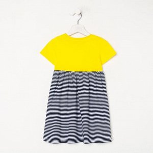 Платье для девочки, цвет жёлтый/синий, рост 92 см