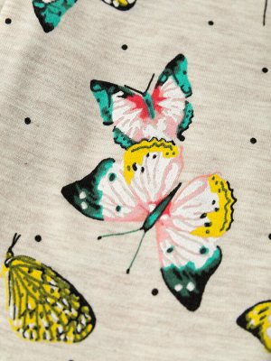 Лосины для девочек "Many butterflies beige", цвет Бежевый